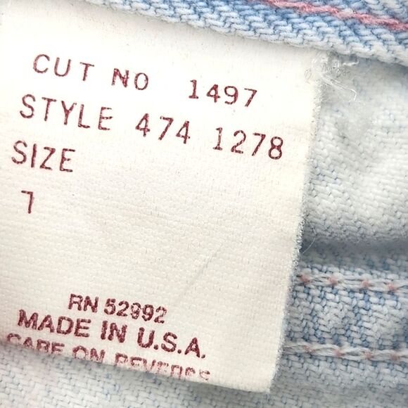 Vintage 80s LA Joe Jean Shorts Womens Large Blue Acid Denim High Rise Barrel Leg - Picture 7 of 8